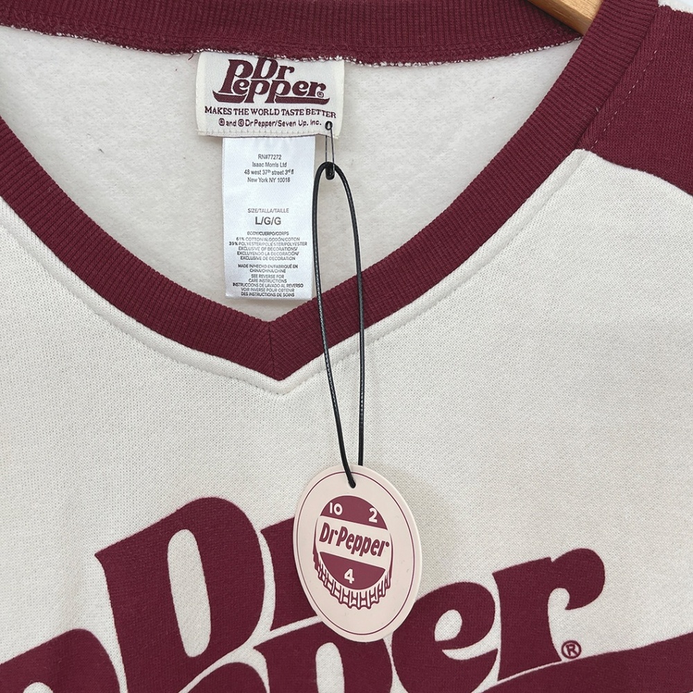 Dr. Pepper V-Neck Sweatshirt Women's Large - Picture 5 of 8